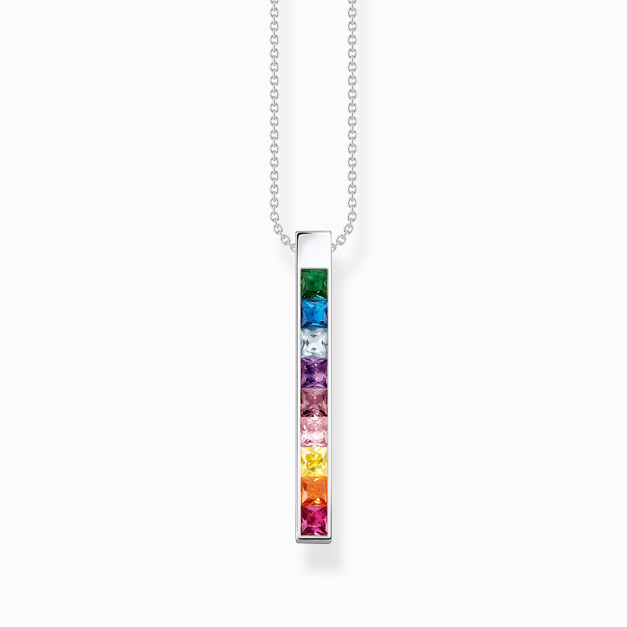Necklaces S Rainbow Heart Pendant Women Necklace Stainless Steel
