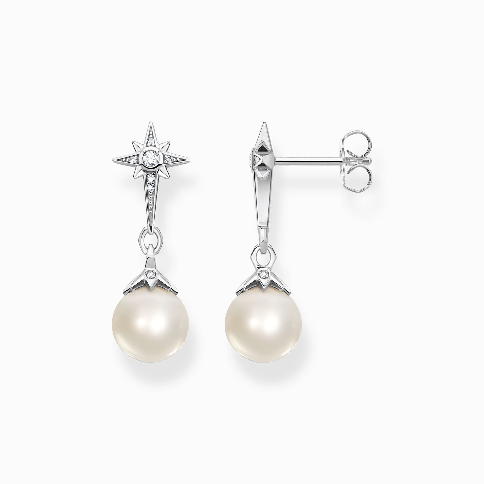 Ohrhänger in Silber mit Perle THOMAS – SABO und Stern