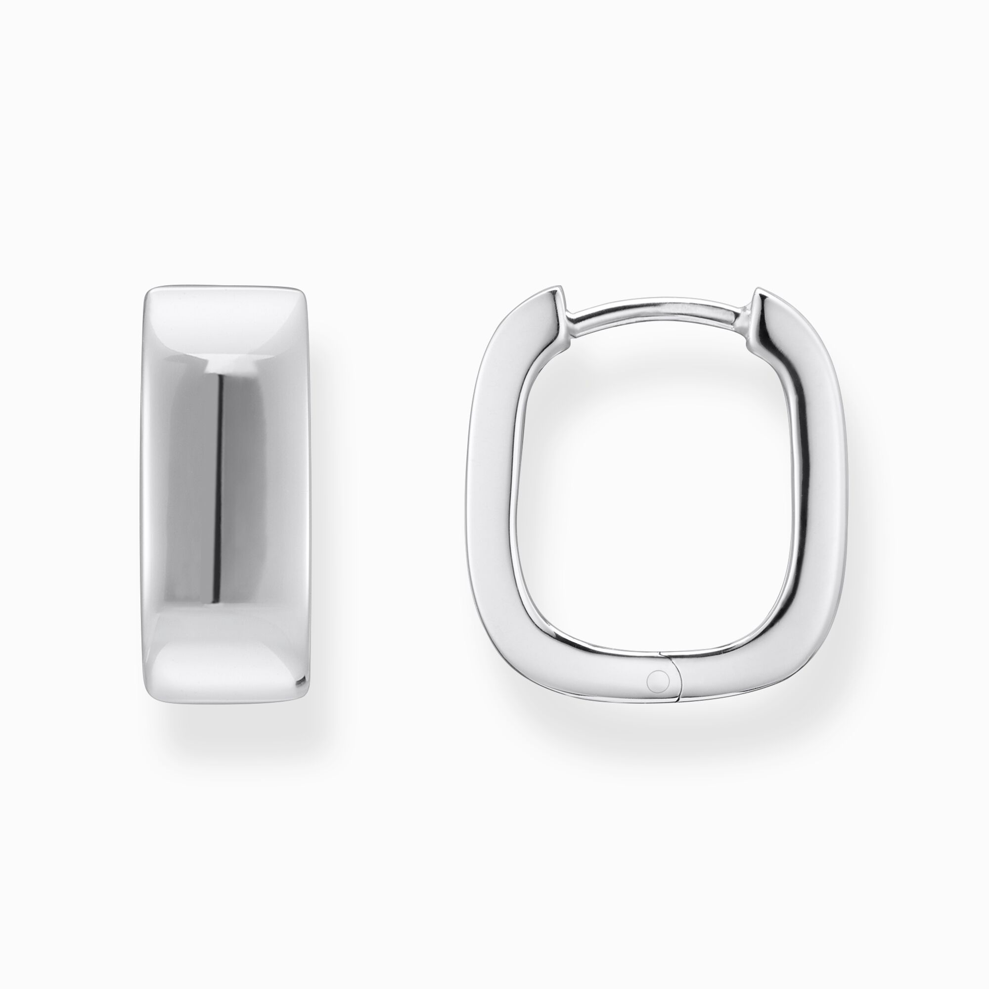 Silver hoop earrings in angular shape from the  collection in the THOMAS SABO online store