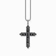 Silver blackened corss pendant with black zirconia from the  collection in the THOMAS SABO online store