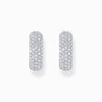 Silver small, wide hoop earrings with white zirconia from the  collection in the THOMAS SABO online store