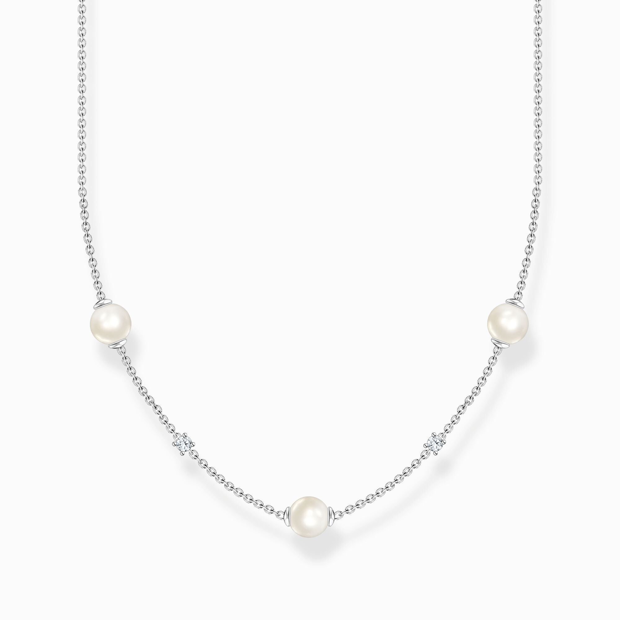 Halskette aus Silber mit – Zirkonia SABO THOMAS Perlen und