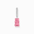 Silver single hoop earring medium sized with pink Goldbears from the  collection in the THOMAS SABO online store