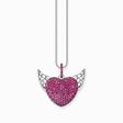 Silver blackened heart pendant with wings and ruby red zirconia from the  collection in the THOMAS SABO online store