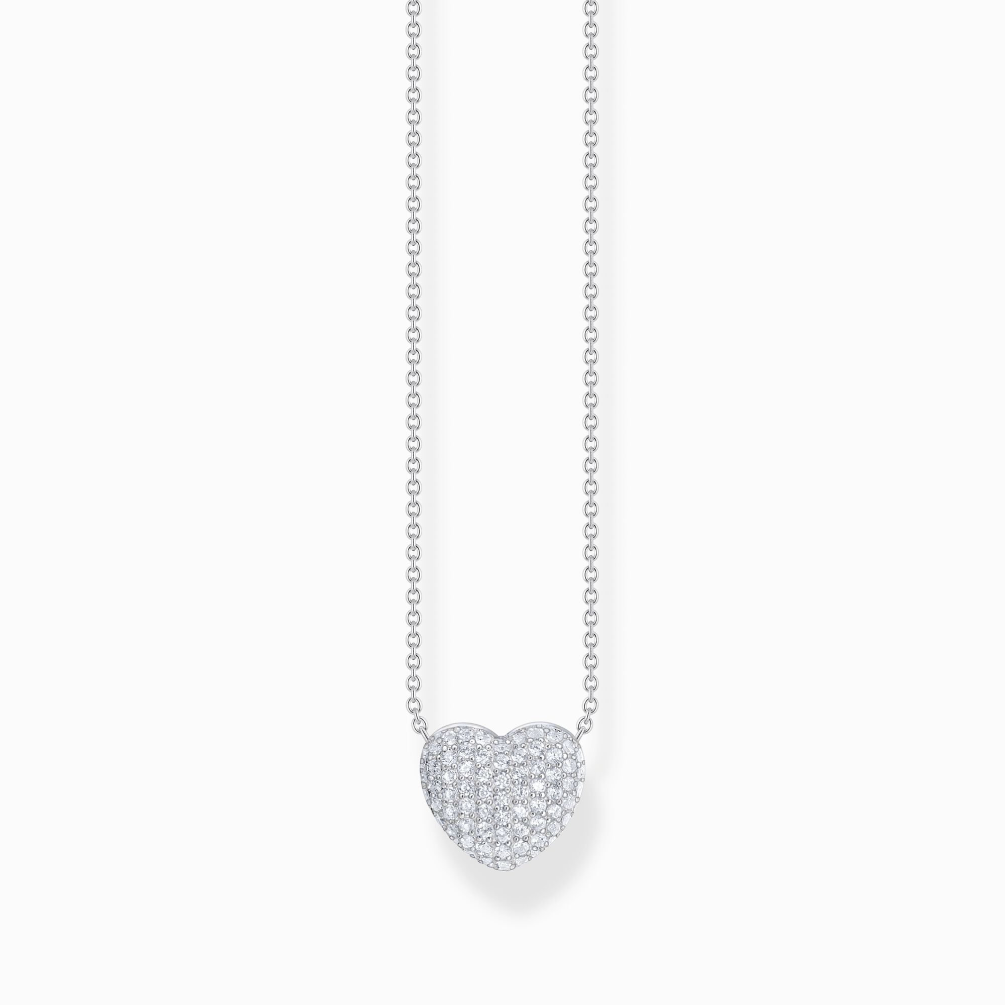 Silver neklace with heart pendant and white zirconia from the  collection in the THOMAS SABO online store