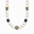 Gold-plated necklace, freshwater cultured pearls, skulls &amp;  beads from the  collection in the THOMAS SABO online store