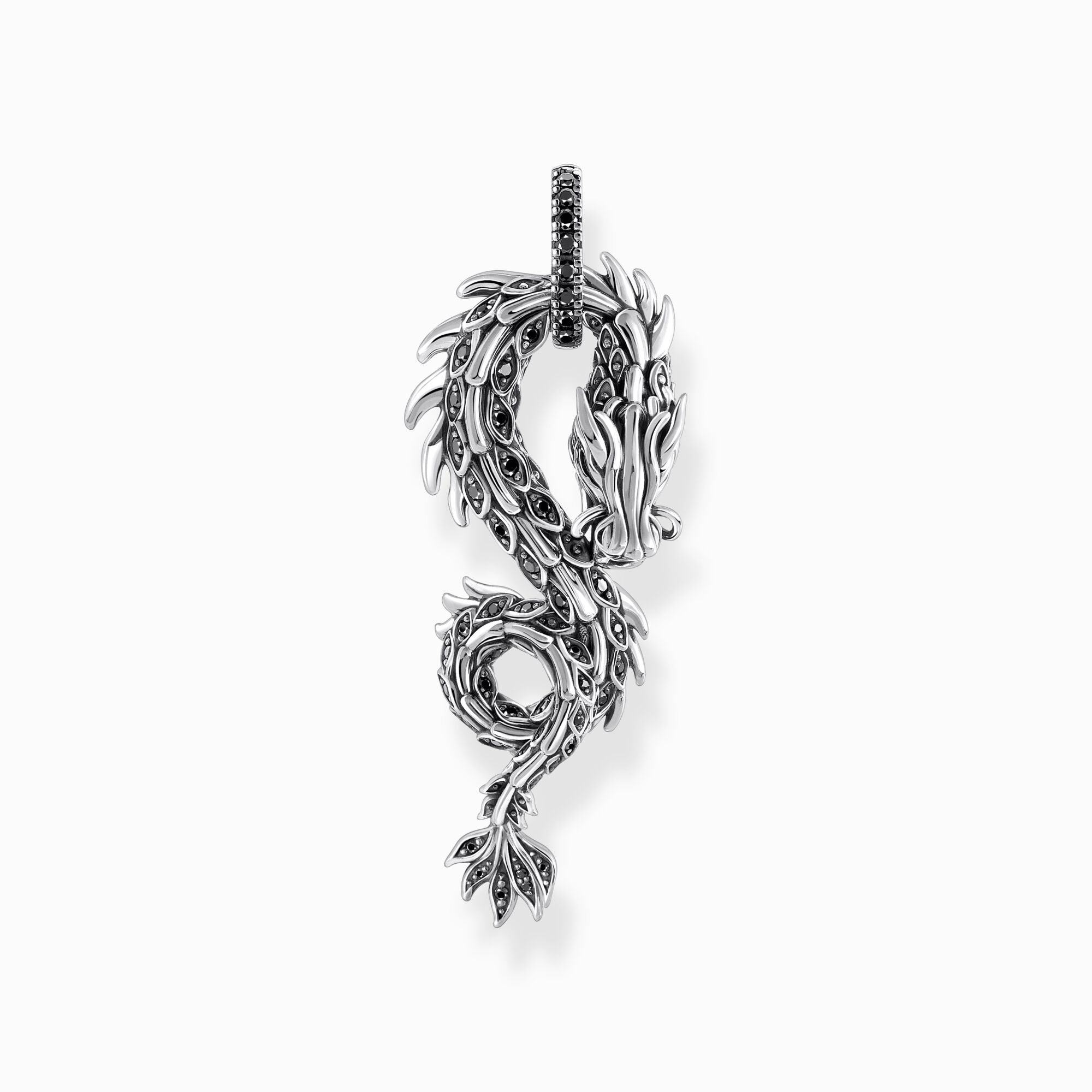 Silver blackened dragon pendant with black zirconia from the  collection in the THOMAS SABO online store