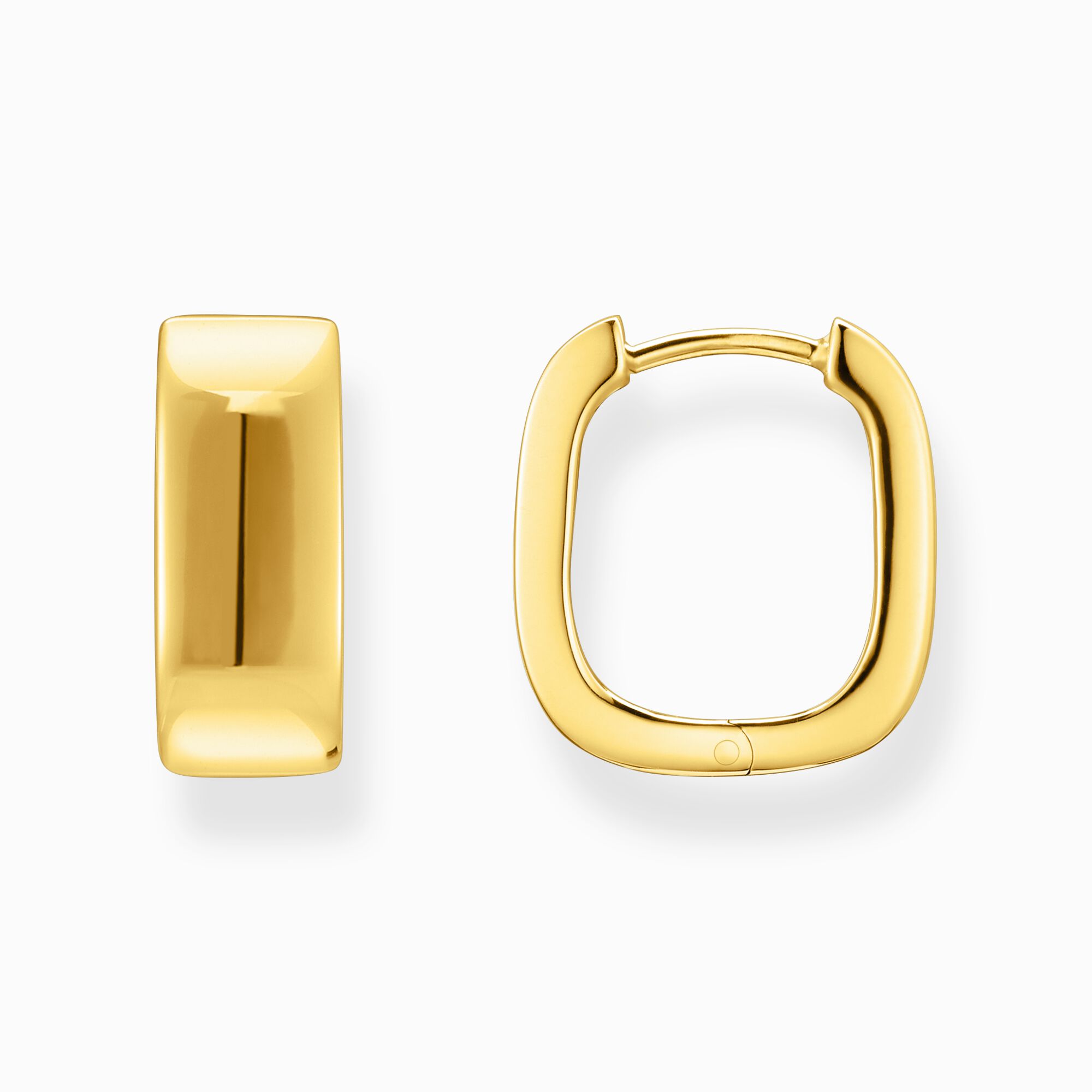 Gold-plated hoop earrings in angular shape from the  collection in the THOMAS SABO online store