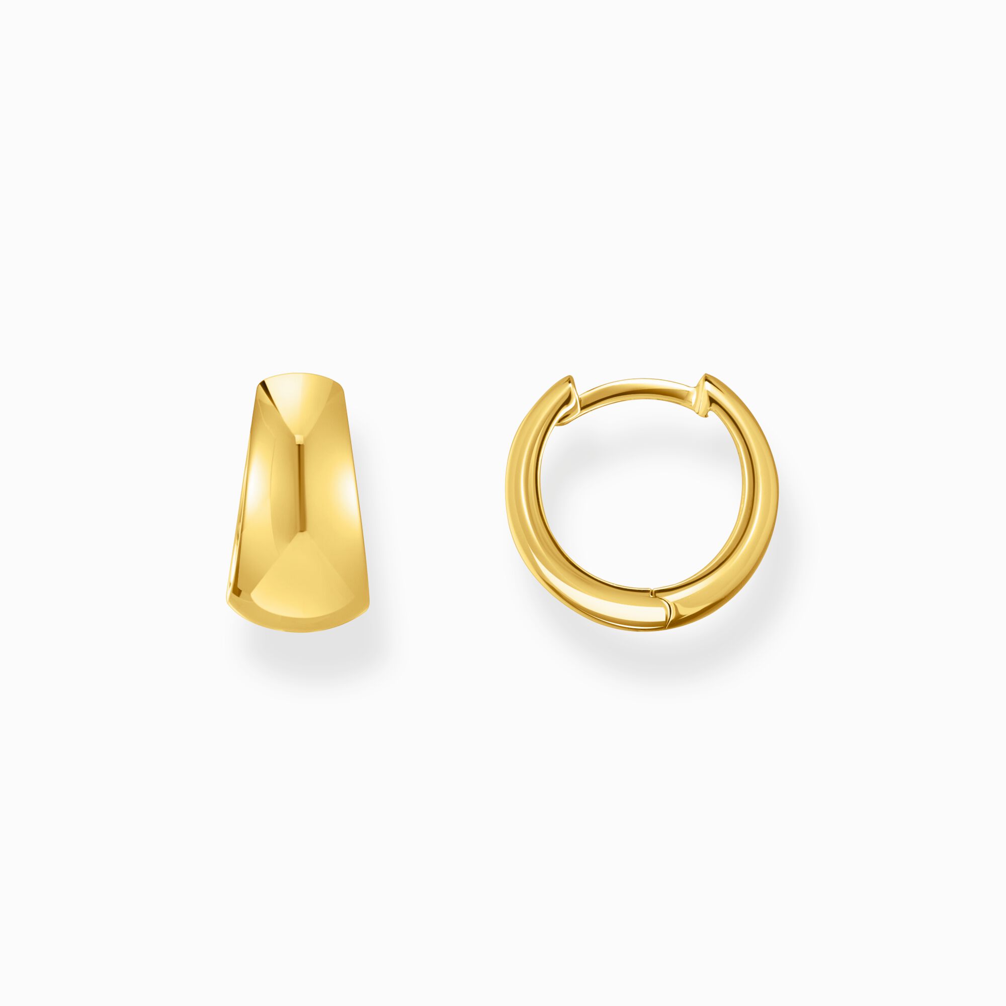 Gold-plated classic hoop earrings in chunky, trapezoidal shape from the  collection in the THOMAS SABO online store